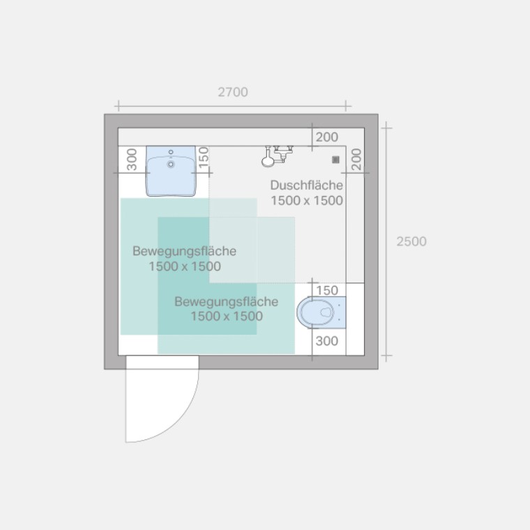 Rollstuhlgerechtes WC (nach DIN 18040-1) Rollstuhlgerechtes WC (nach DIN 18040-1)