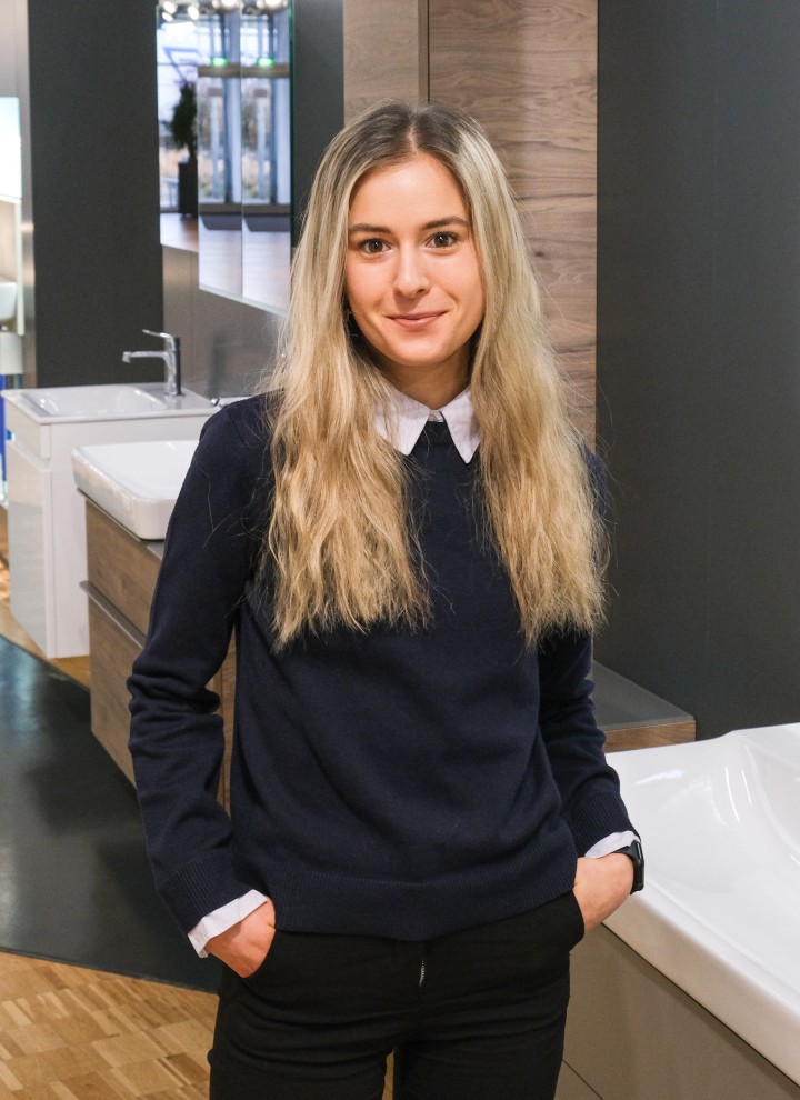 Denise Vogt, Studentin im Praxissemester bei Geberit. Denise Vogt, Studentin im Praxissemester bei Geberit.