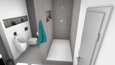Referenzplanung Geberit Profi-Badplanung: WC und Duschbereich