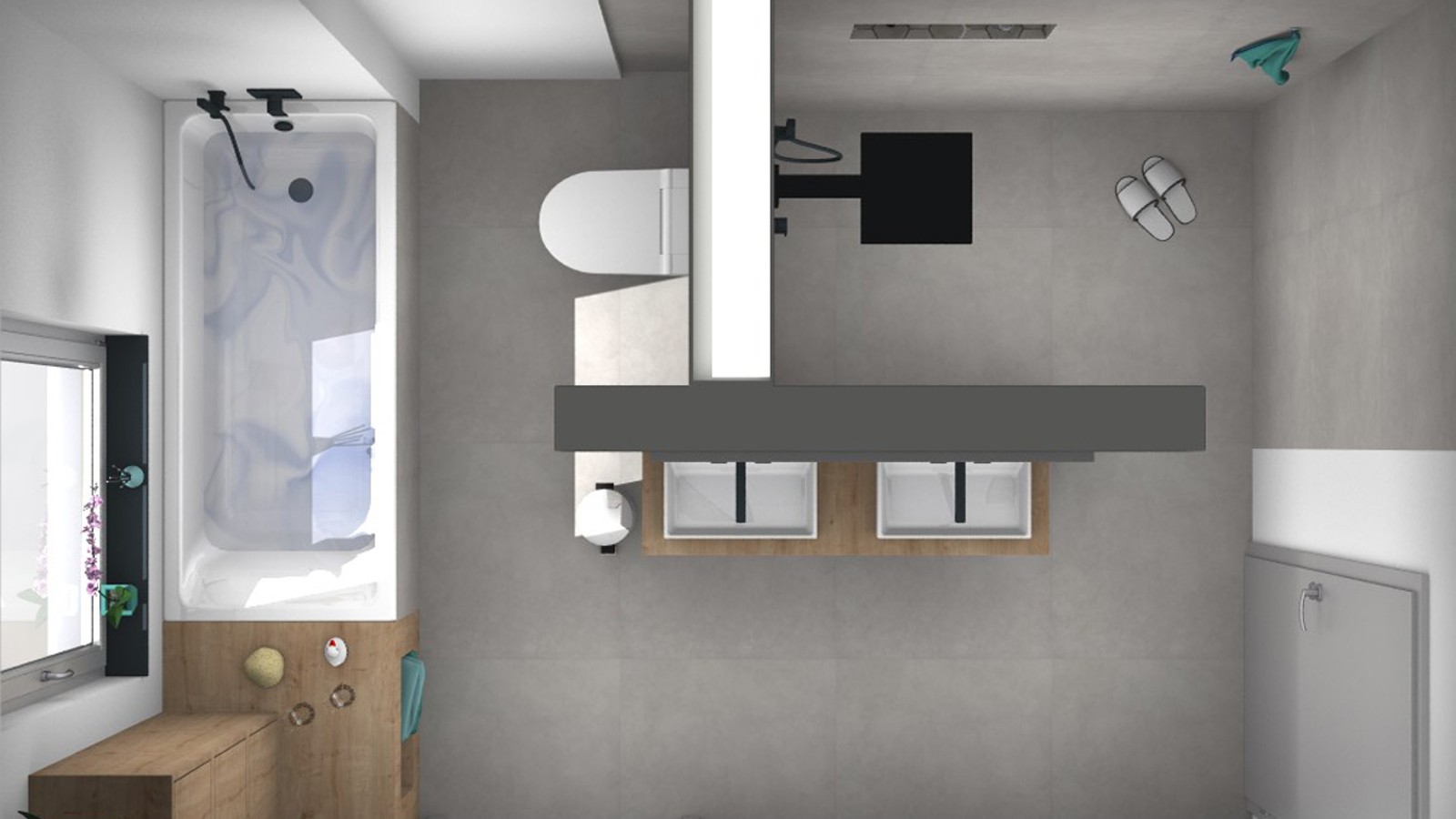 Referenzplanung Geberit Badplanung: Ansicht von oben