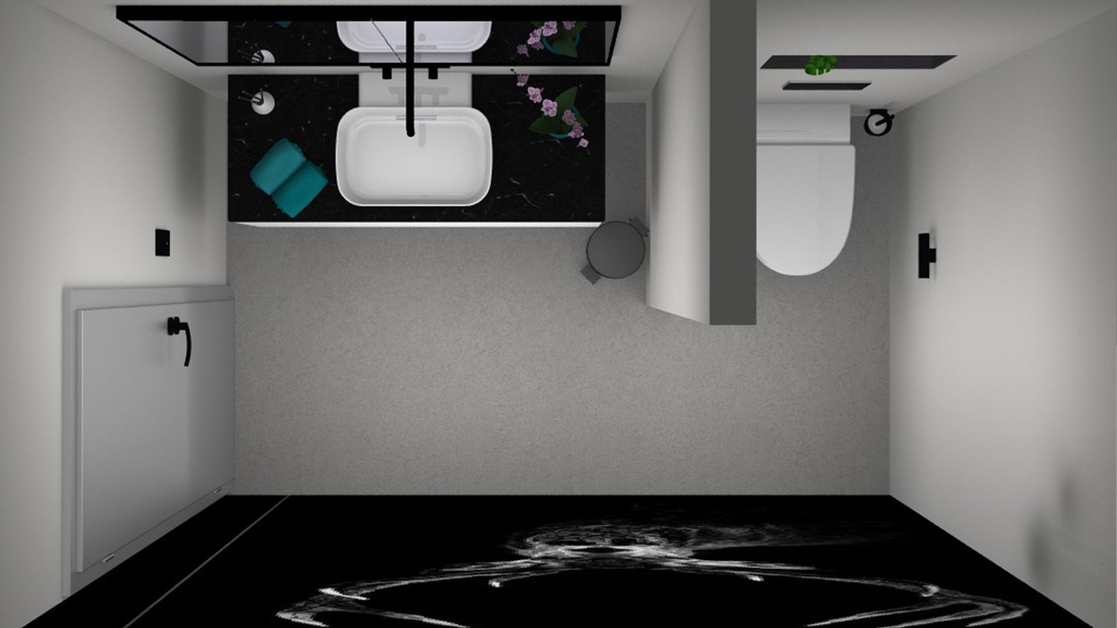Referenzplanung Geberit Badplanung: Gäste-WC in der Ansicht von oben