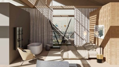 "H.O.M.E. Haus 2023": Das Schlafzimmer (© Earchstudio / O&O Baukunst) "H.O.M.E. Haus 2023": Das Schlafzimmer (© Earchstudio / O&O Baukunst)