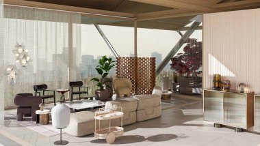 "H.O.M.E. Haus 2023": Der Wohnbereich (© Earchstudio / O&O Baukunst) "H.O.M.E. Haus 2023": Der Wohnbereich (© Earchstudio / O&O Baukunst)
