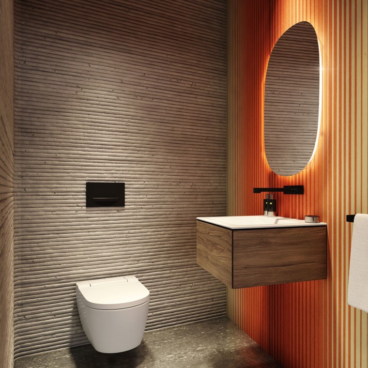 "H.O.M.E. Haus 2024": Das Gästebad (© Jasper Architects) "H.O.M.E. Haus 2024": Das Gästebad (© Jasper Architects)