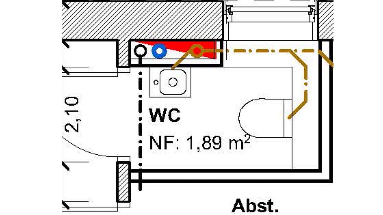 Gästebad im Mietshaus mit Waschtisch und WC der Serie Geberit iCon und Sigma50 Betätigungsplatte Gästebad im Mietshaus mit Waschtisch und WC der Serie Geberit iCon und Sigma50 Betätigungsplatte