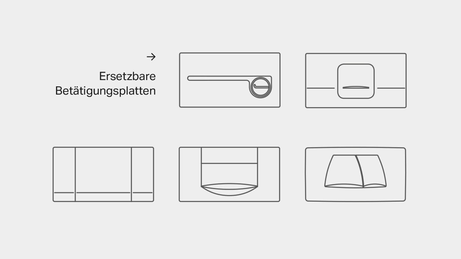Ersetzbare Geberit Betätigungsplatten für Geberit Twinline30