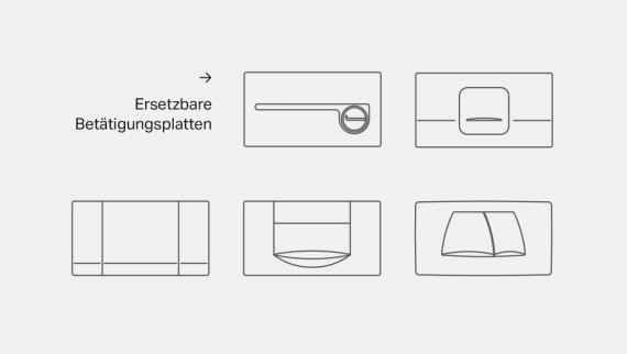 Ersetzbare Geberit Betätigungsplatten für Geberit Twinline30 Ersetzbare Geberit Betätigungsplatten für Geberit Twinline30