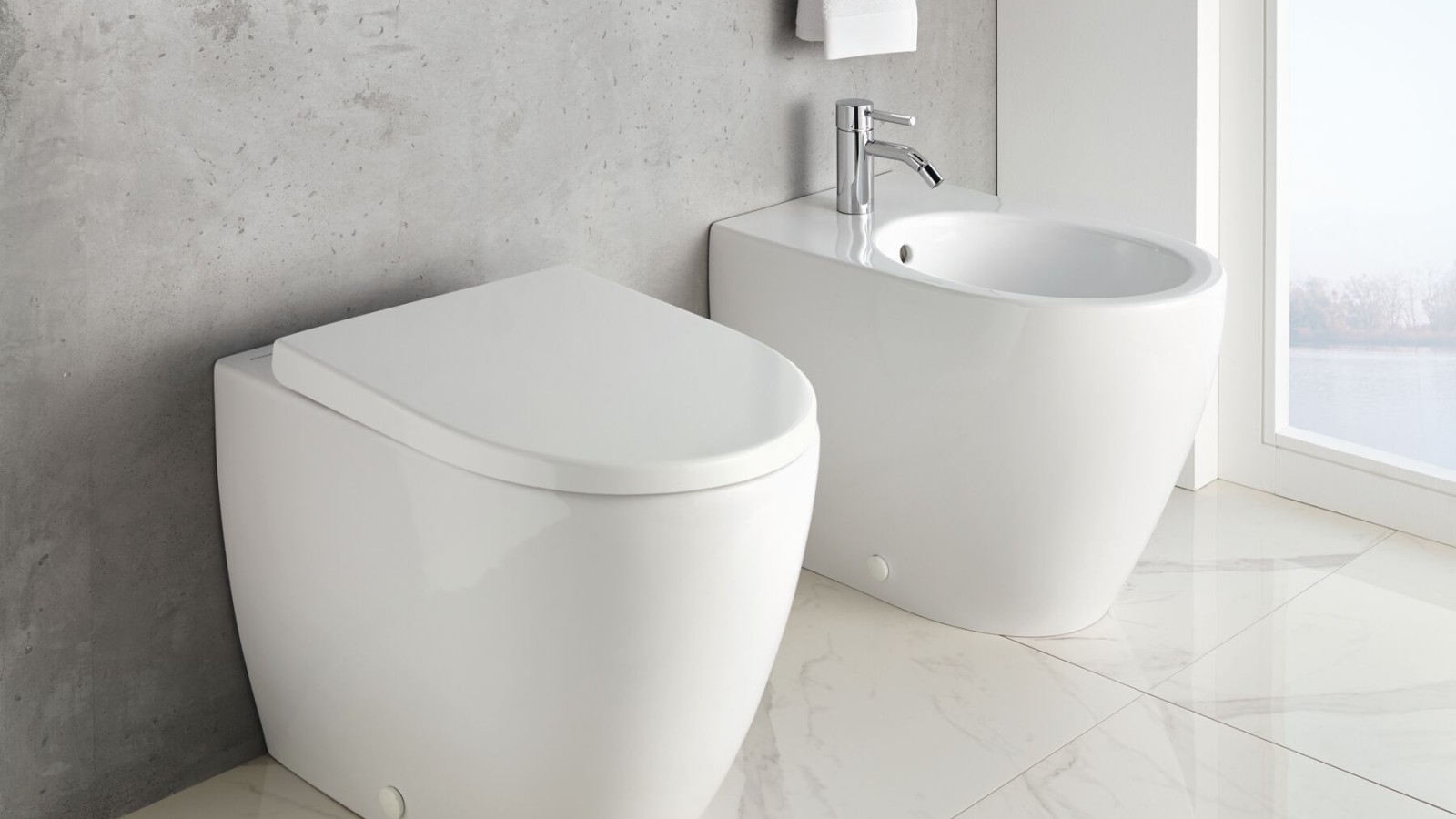 Kombination Geberit iCon WC und Bidet, bodenstehend