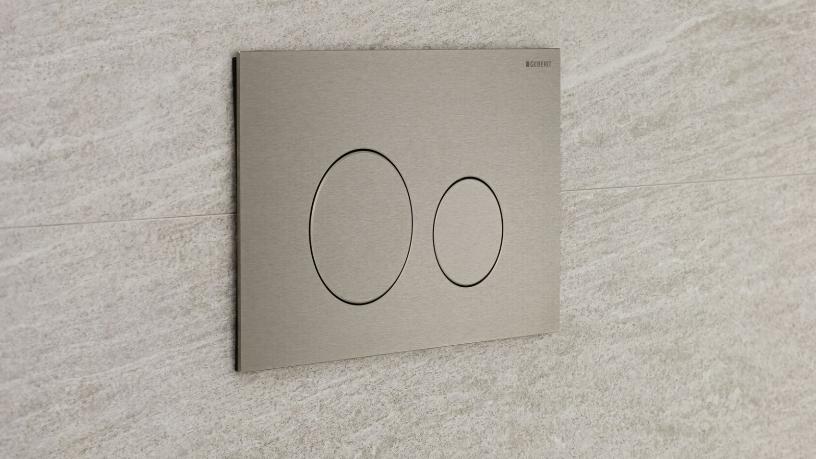 Neuheit 2026: Geberit Sigma40, rund in Nickel, gebürstet