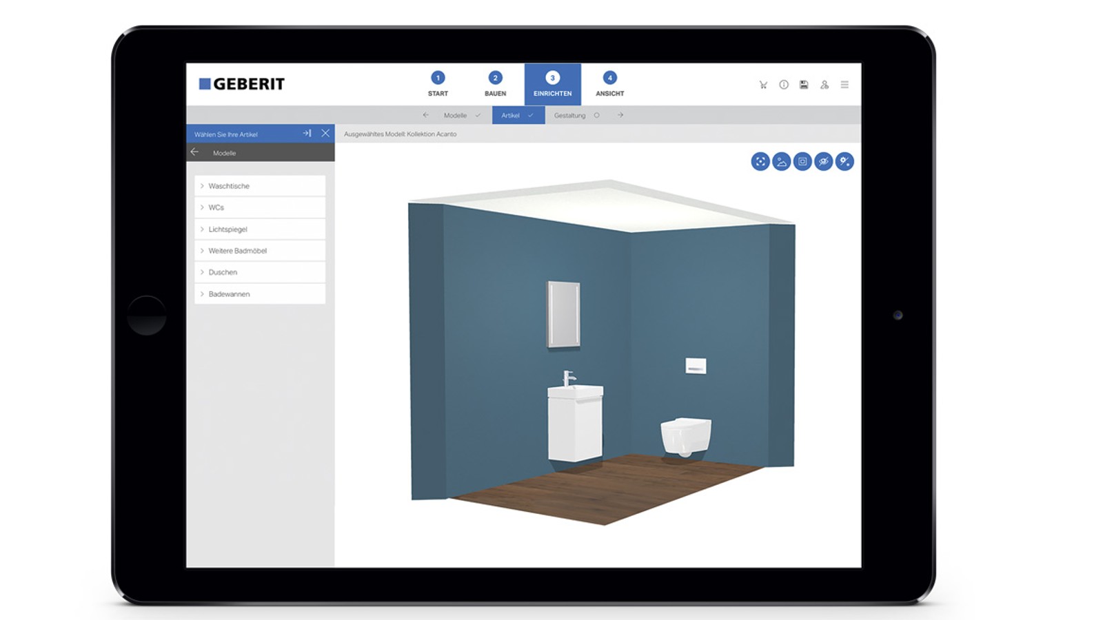 Mit dem 3D-Badplaner von Geberit lassen sich Bäder individuell erstellen und spielend leicht einrichten. Mit dem 3D-Badplaner von Geberit lassen sich Bäder individuell erstellen und spielend leicht einrichten.