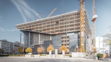 Baustelle Axel-Spinger-Neubau von Oktober 2016 bis Dezember 2019 in Berlin