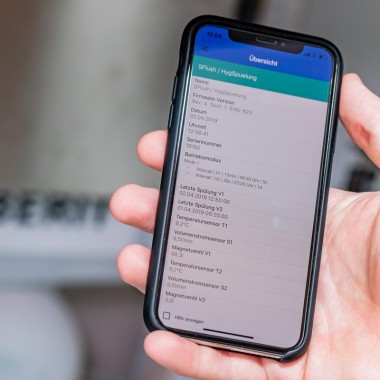 Geberit SetApp, alle Infomationen und Einstellungen einer Hygienespülung übersichtlich gelistet