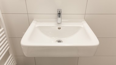 Alle 137 Bäder im Apartmenthaus Cubus130 in Frankfurt sind mit Geberit Renova Plan Waschbecken ausgestattet Alle 137 Bäder im Apartmenthaus Cubus130 in Frankfurt sind mit Geberit Renova Plan Waschbecken ausgestattet