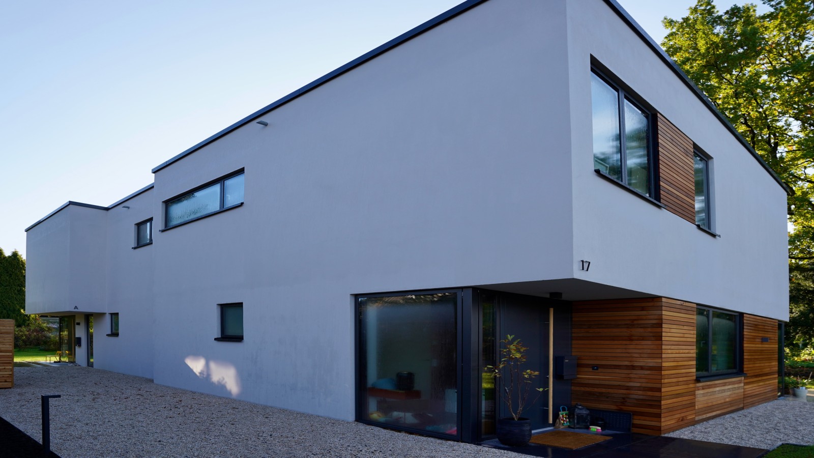 Das fertige Doppelhaus der Familie Müller-Wiefel in Hamburg.