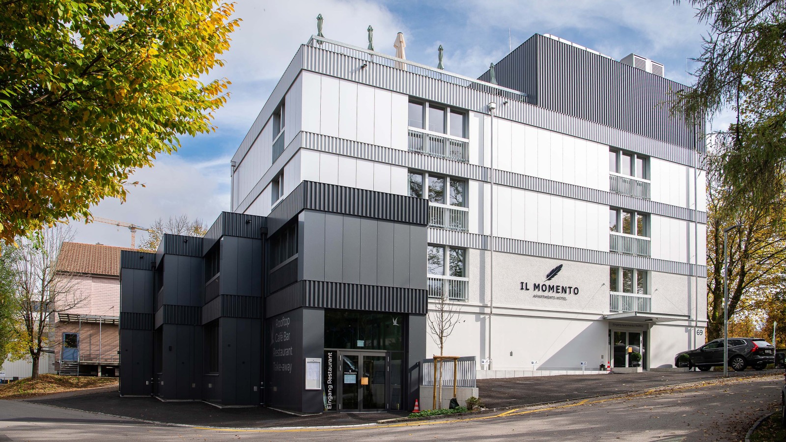 Außenansicht des Aparthotels Il Momento in Bern.
