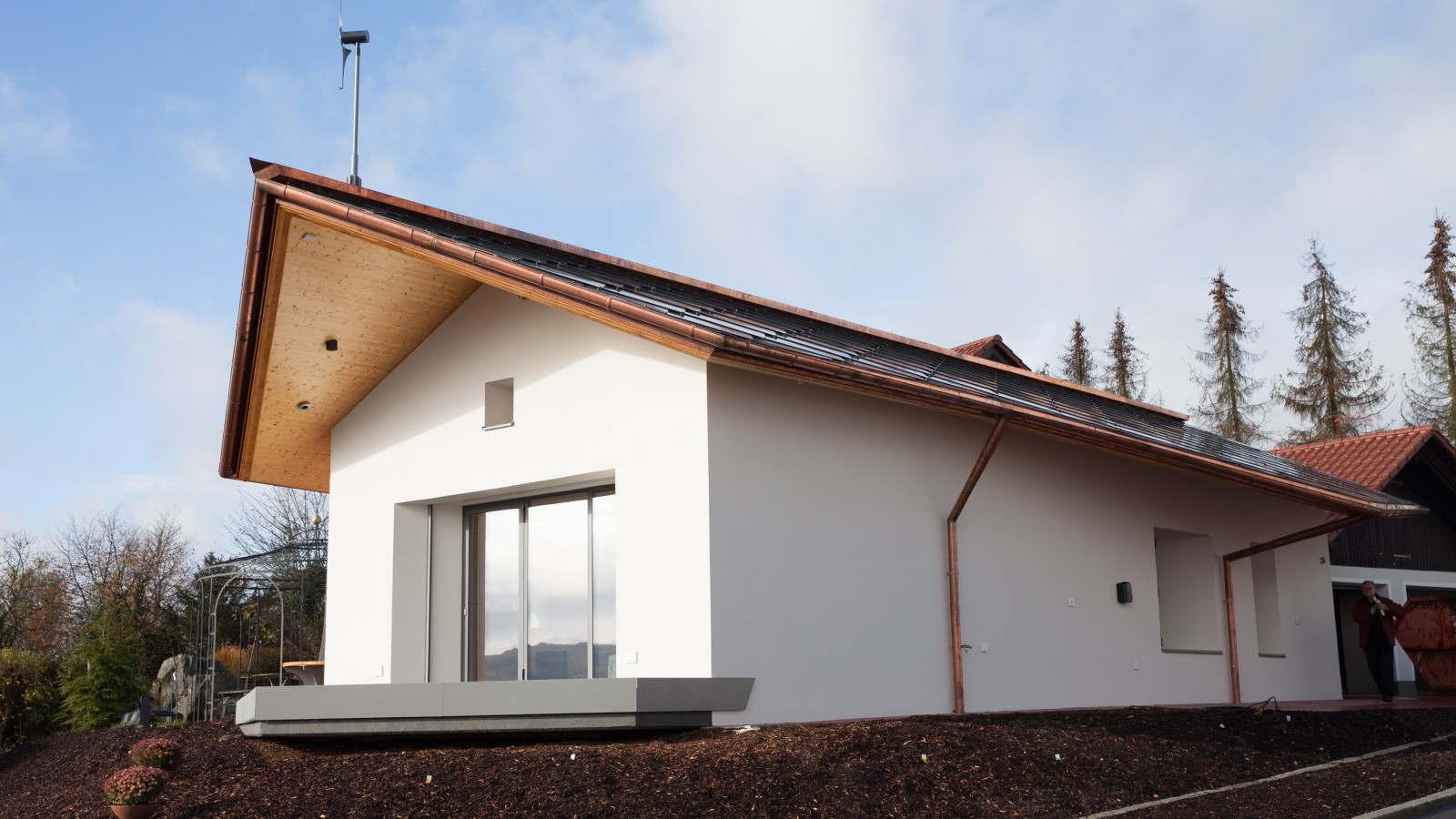 Außenansicht des Ziegel-innovativ-Hauses, kurz ZiHaus, im fränkischen Altdorf.