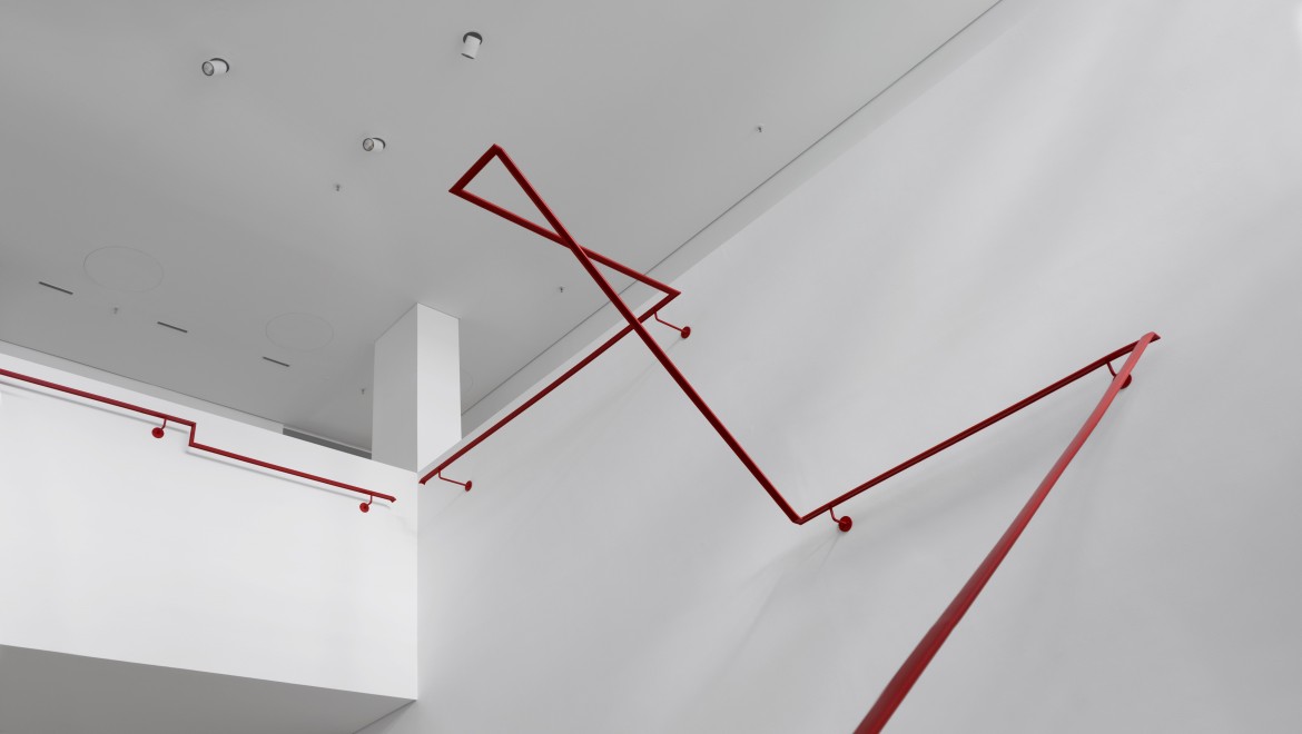 "Treppe" von Candy Lenk in der DG Galerie in München. (© Studio Candy Lenk Berlin in Kooperation mit Anna Borgmann) "Treppe" von Candy Lenk in der DG Galerie in München. (© Studio Candy Lenk Berlin in Kooperation mit Anna Borgmann)