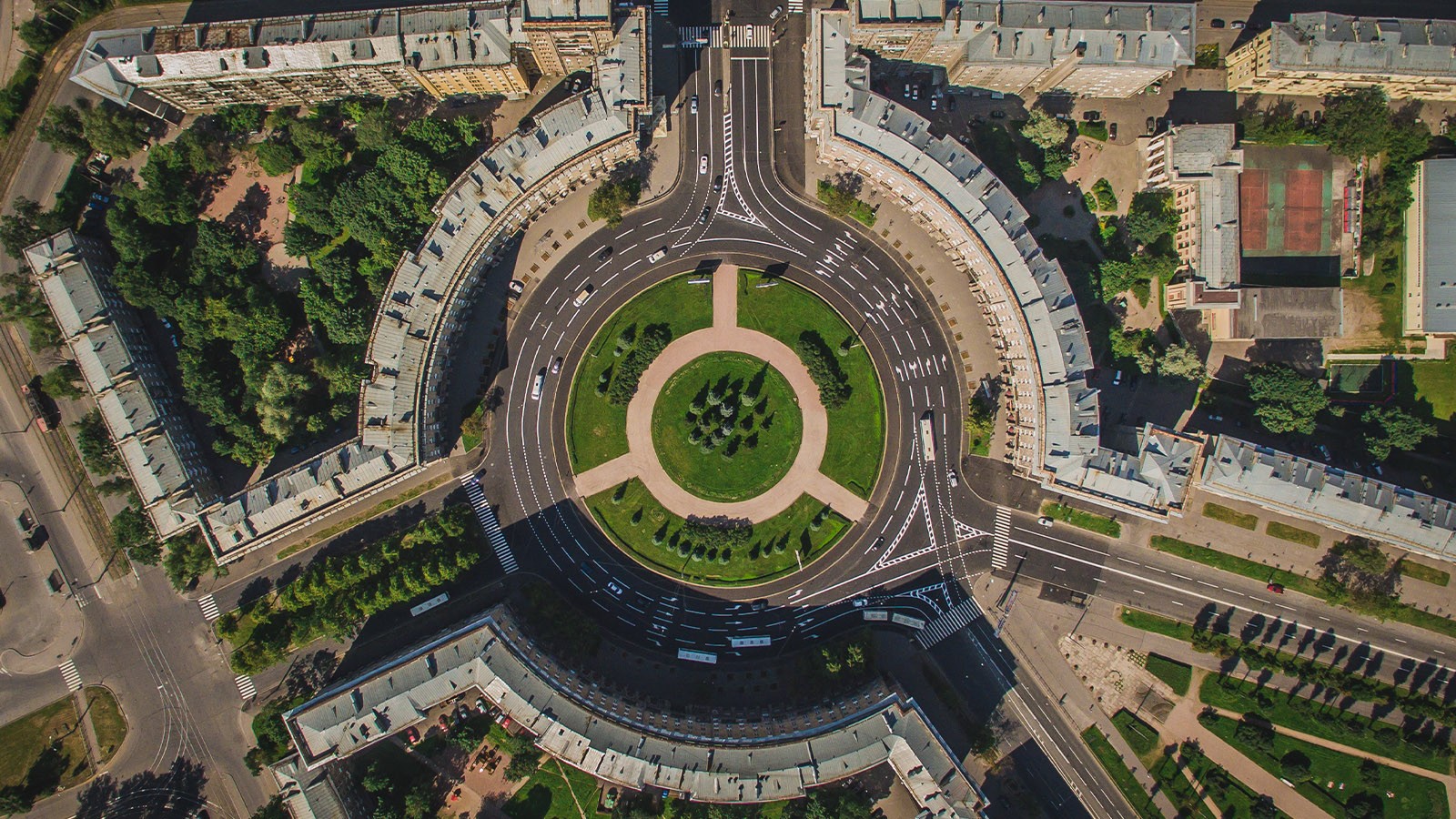 Luftaufnahme Kreisverkehr Luftaufnahme Kreisverkehr