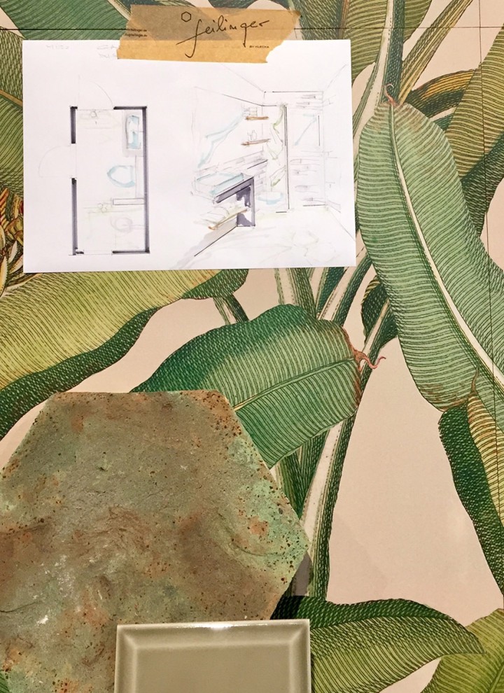 Botanische Zeichnung gedruckt auf Fliese Botanische Zeichnung gedruckt auf Fliese