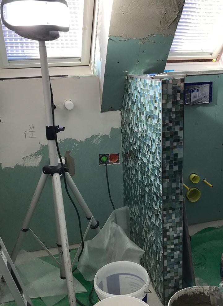 Mosaik in verschiedenen Blautönen Mosaik in verschiedenen Blautönen