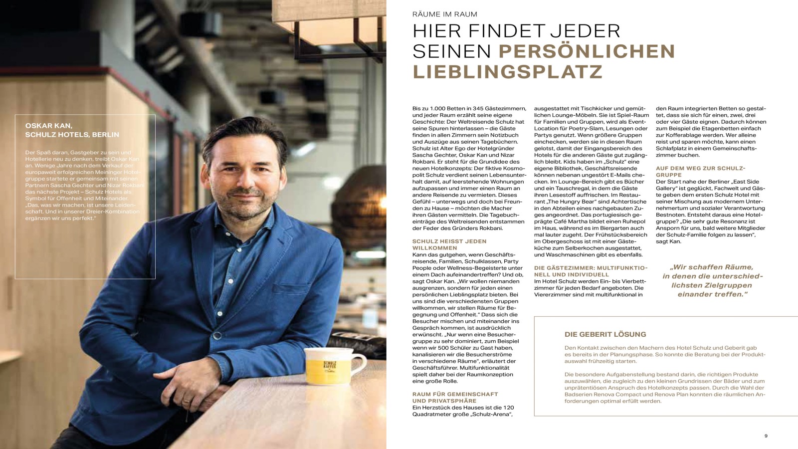 Auszug "Räume im Raum", Geberit Hotel-Magazin Auszug "Räume im Raum", Geberit Hotel-Magazin