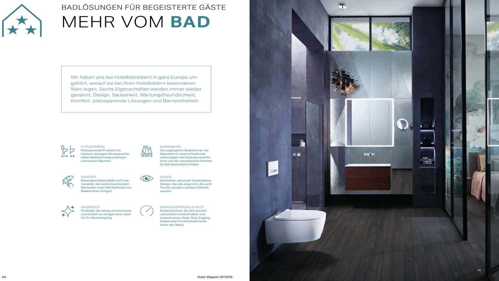 Auszug "Badlösungen", Geberit Hotel-Magazin Auszug "Badlösungen", Geberit Hotel-Magazin