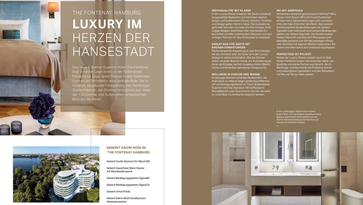 Auszug "Referenzen", Geberit Hotel-Magazin