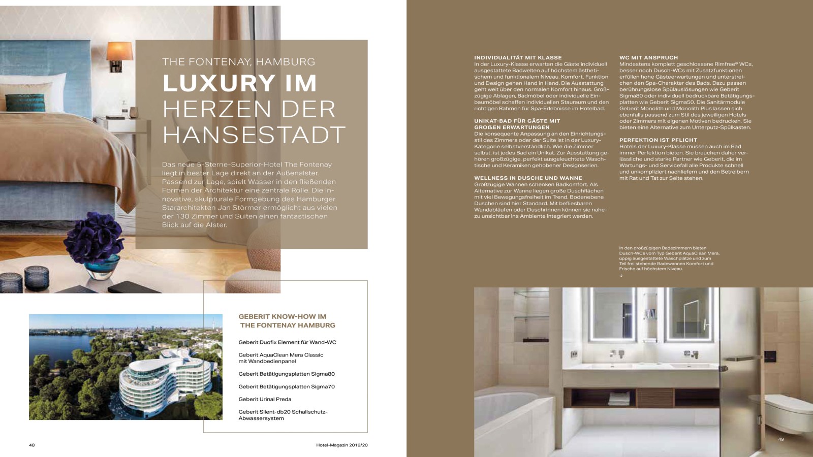 Auszug "Referenzen", Geberit Hotel-Magazin Auszug "Referenzen", Geberit Hotel-Magazin