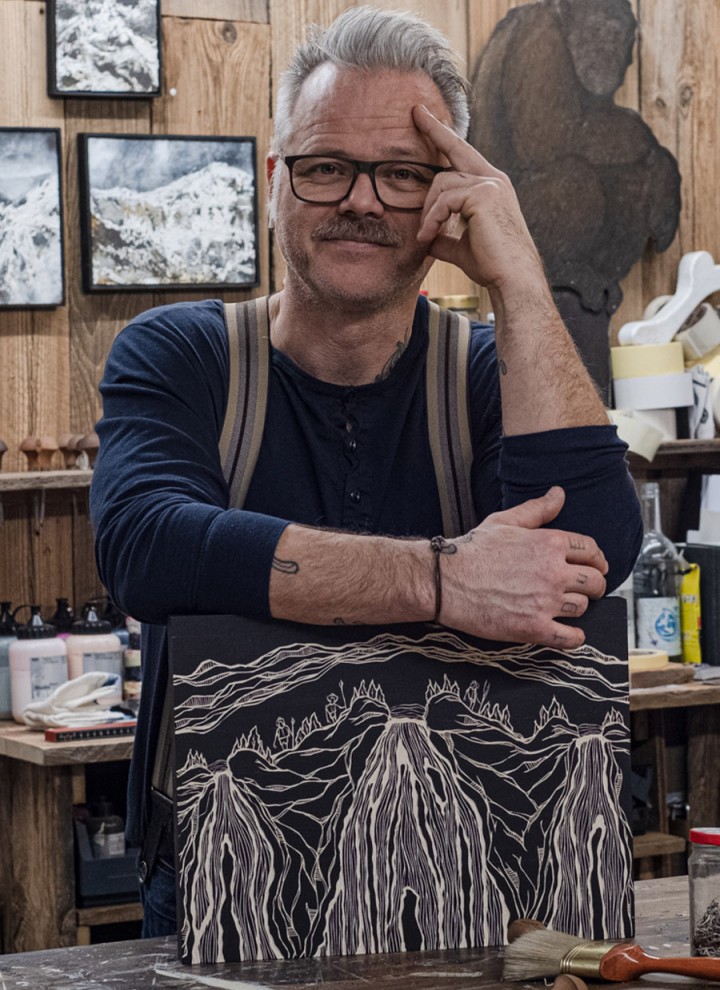 Jörg Heikhaus aka Alex Diamond in seinem Atelier Jörg Heikhaus aka Alex Diamond in seinem Atelier