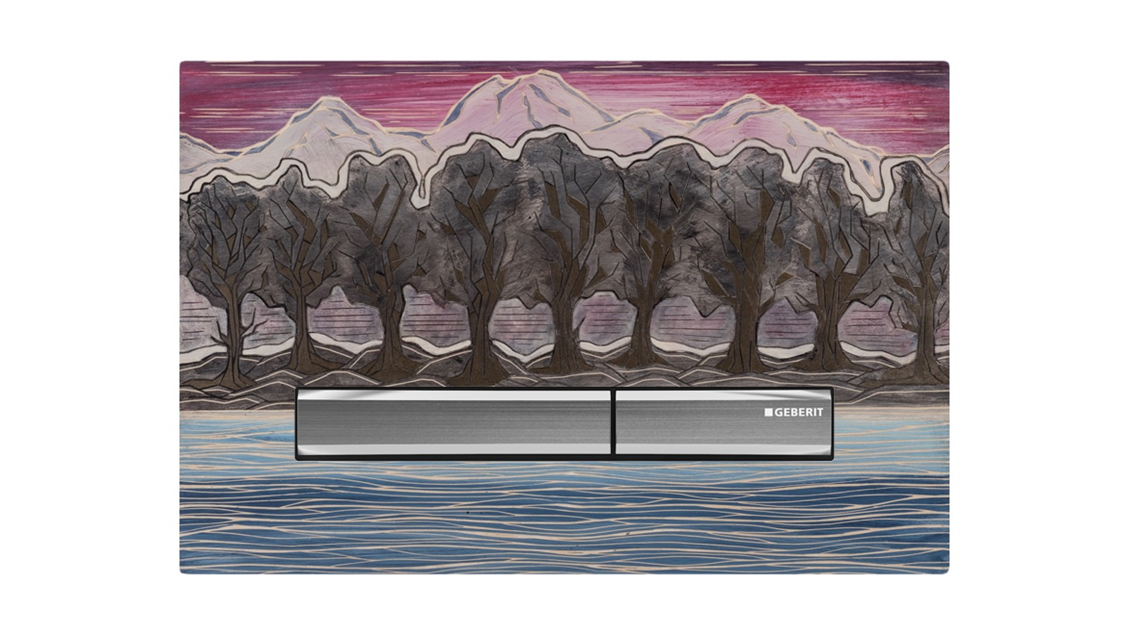 Betätigungsplatte mit Kunst von Jörg Heikhaus Betätigungsplatte mit Kunst von Jörg Heikhaus