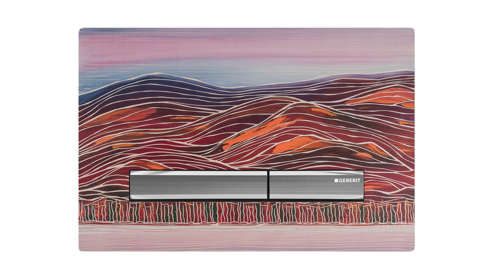 Betätigungsplatte mit Kunst von Jörg Heikhaus Betätigungsplatte mit Kunst von Jörg Heikhaus