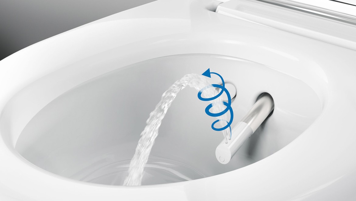 Geberit AquaClean WhirlSpray-Duschtechnologie Geberit AquaClean WhirlSpray-Duschtechnologie