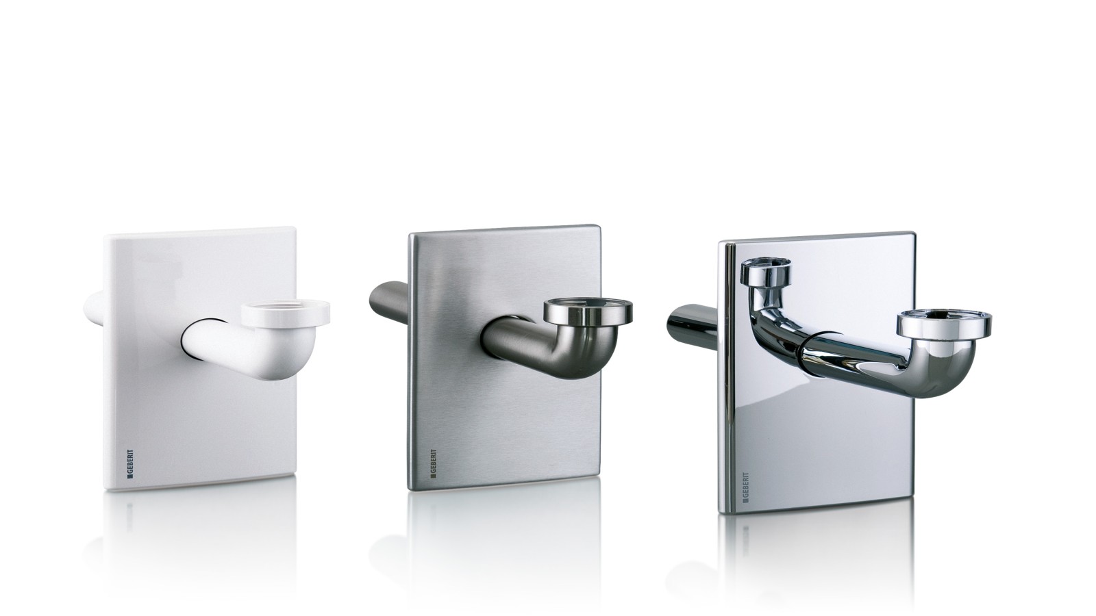 Unterputz-Siphons schränken den Bewegungsraum unter dem Waschtisch nur geringfügig ein, da der Geruchsverschluss in die Vorwand verlegt ist. Unterputz-Siphons schränken den Bewegungsraum unter dem Waschtisch nur geringfügig ein, da der Geruchsverschluss in die Vorwand verlegt ist.