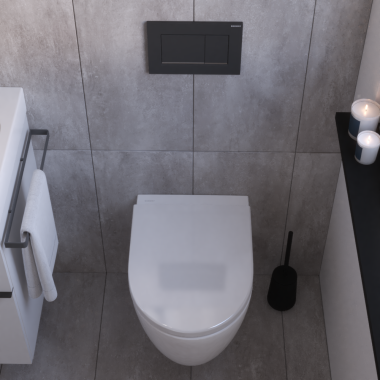 Geberit iCon Wand-WC, Rimfree® spülrandlos, Betätigungsplatte Sigma30