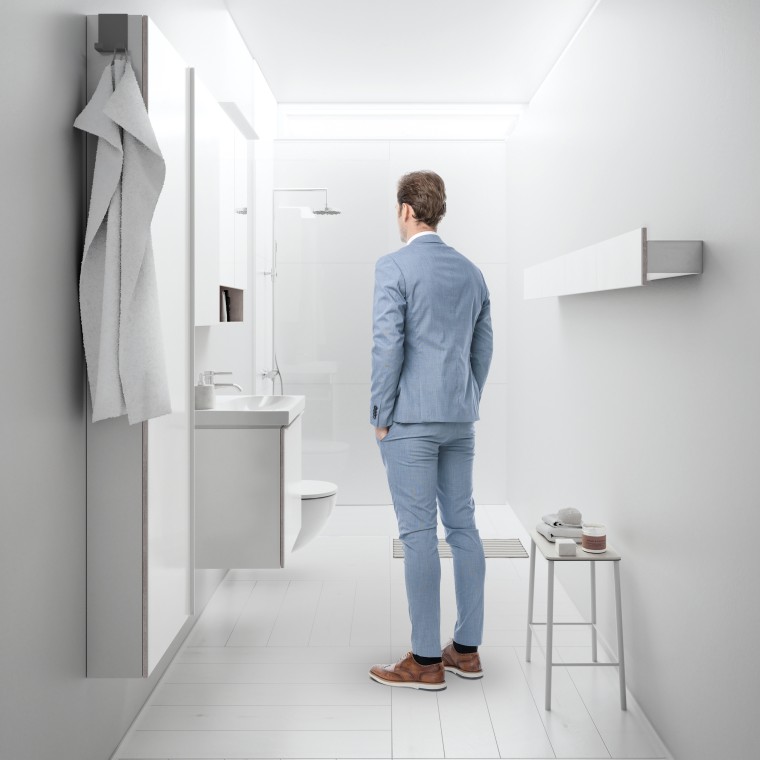 Geberit Acanto Spiegelschrank, Eiche Mystik; Geberit Acanto Waschtisch mit Unterschrank für Waschtisch, weiß, Schubladen: Glas weiß; Geberit Acanto Hängeschrank, weiß, Türen: Glas weiß; Geberit Acanto Hochschrank, weiß, Türen: Glas weiß; Geberit Handtuchhaken, lava Geberit Acanto Spiegelschrank, Eiche Mystik; Geberit Acanto Waschtisch mit Unterschrank für Waschtisch, weiß, Schubladen: Glas weiß; Geberit Acanto Hängeschrank, weiß, Türen: Glas weiß; Geberit Acanto Hochschrank, weiß, Türen: Glas weiß; Geberit Handtuchhaken, lava