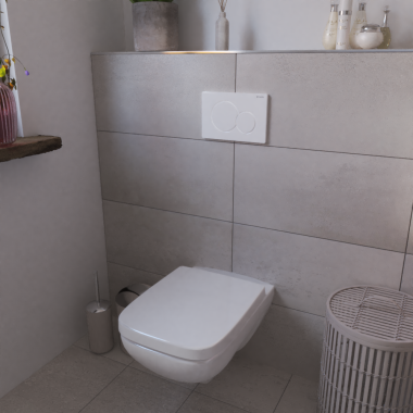 Geberit Renova Plan Wand-WC in geometrischem Design mit Betätigungsplatte Sigma01