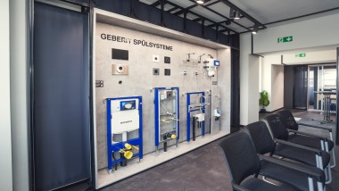 Geberit Spülsysteme in der Ausstellung vom Geberit Keramikwerk in Haldensleben.