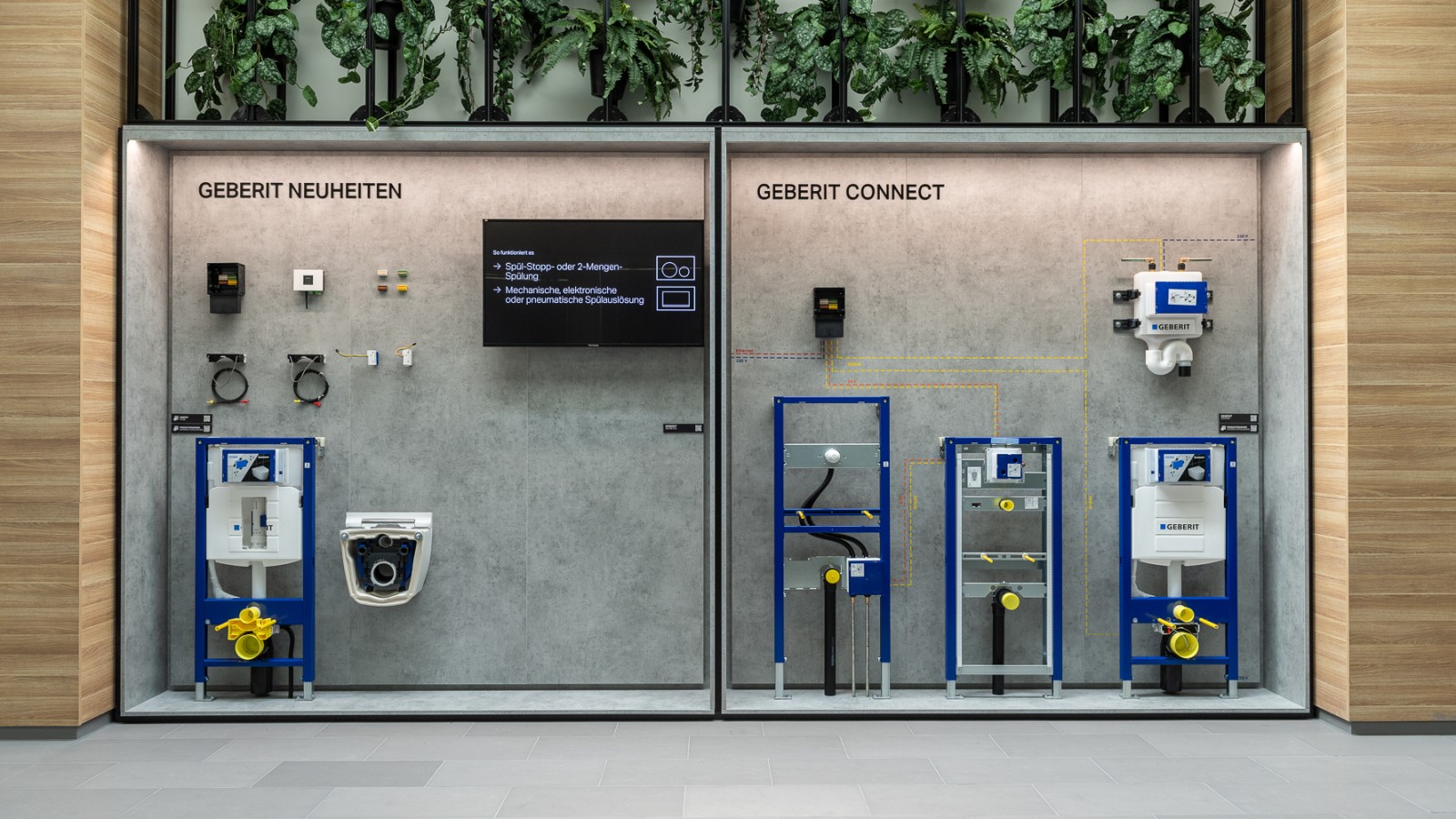 Geberit Neuheiten im Bereich Sanitärtechnik in der Ausstellung im BäderForum und GIZ Langenfeld. Geberit Neuheiten im Bereich Sanitärtechnik in der Ausstellung im BäderForum und GIZ Langenfeld.