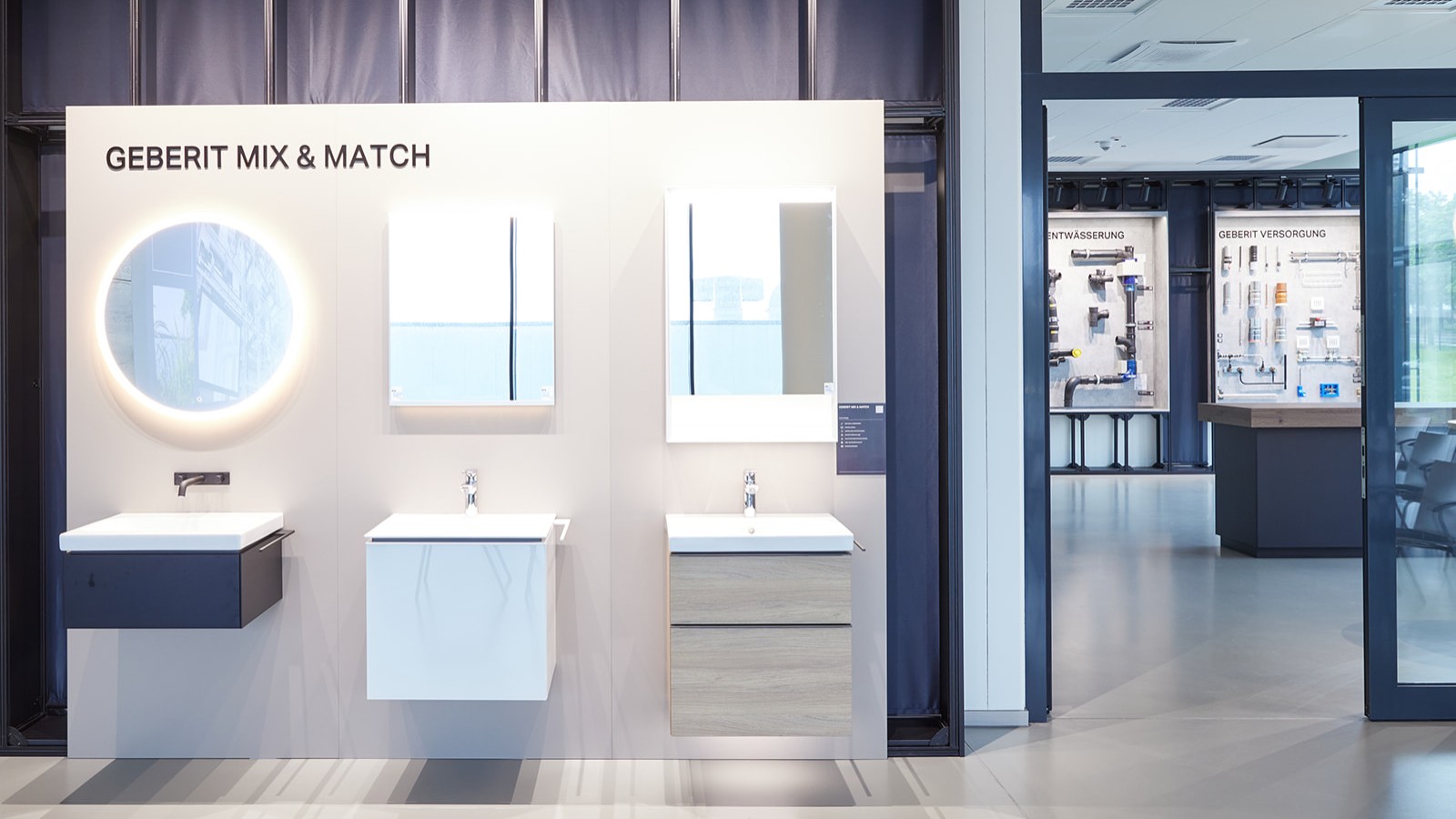 Geberit Mix & Match in der Ausstellung im GIZ Lichtenstein. Geberit Mix & Match in der Ausstellung im GIZ Lichtenstein.