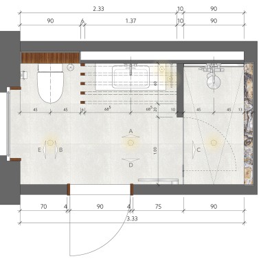 Grundriss des Badezimmers von Andrin Schweizer, Schweiz