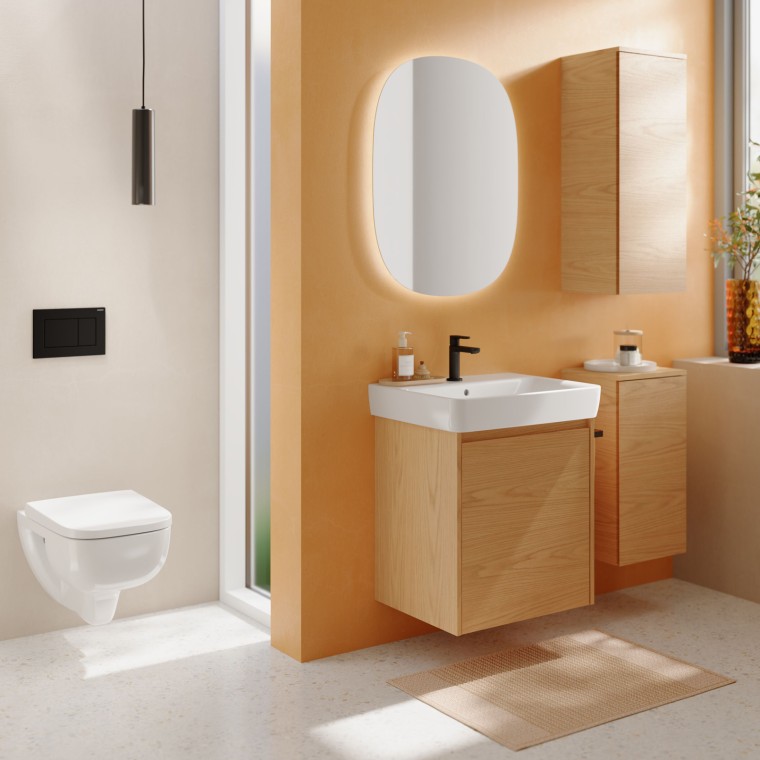 Geberit Option Oval Spiegel mit Renova Plan Waschplatz
