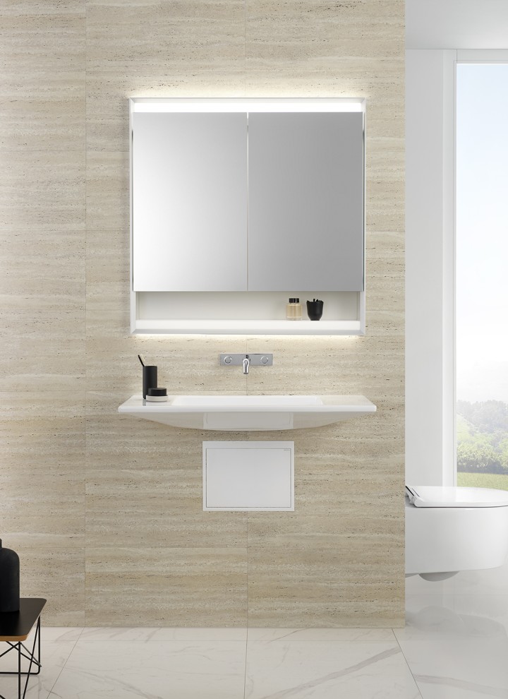 Weniger Staubfänger dank Unterputzsiphon beim Geberit ONE Waschtisch (© Geberit) Weniger Staubfänger dank Unterputzsiphon beim Geberit ONE Waschtisch (© Geberit)