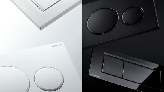 Betätigungsplatten Geberit Sigma20 und Sigma30 in Weiß und Schwarz Betätigungsplatten Geberit Sigma20 und Sigma30 in Weiß und Schwarz