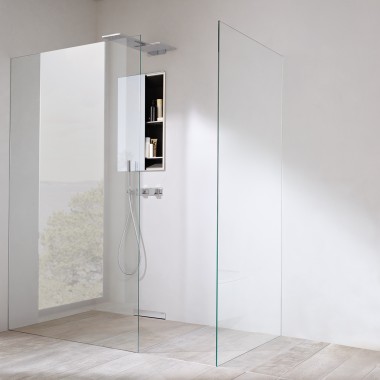 Geberit ONE Walk-in-Duschwand aus Glas, ohne sichtbare Beschläge