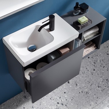 Geberit iCon Waschtisch und offenes Regal Geberit iCon Waschtisch und offenes Regal