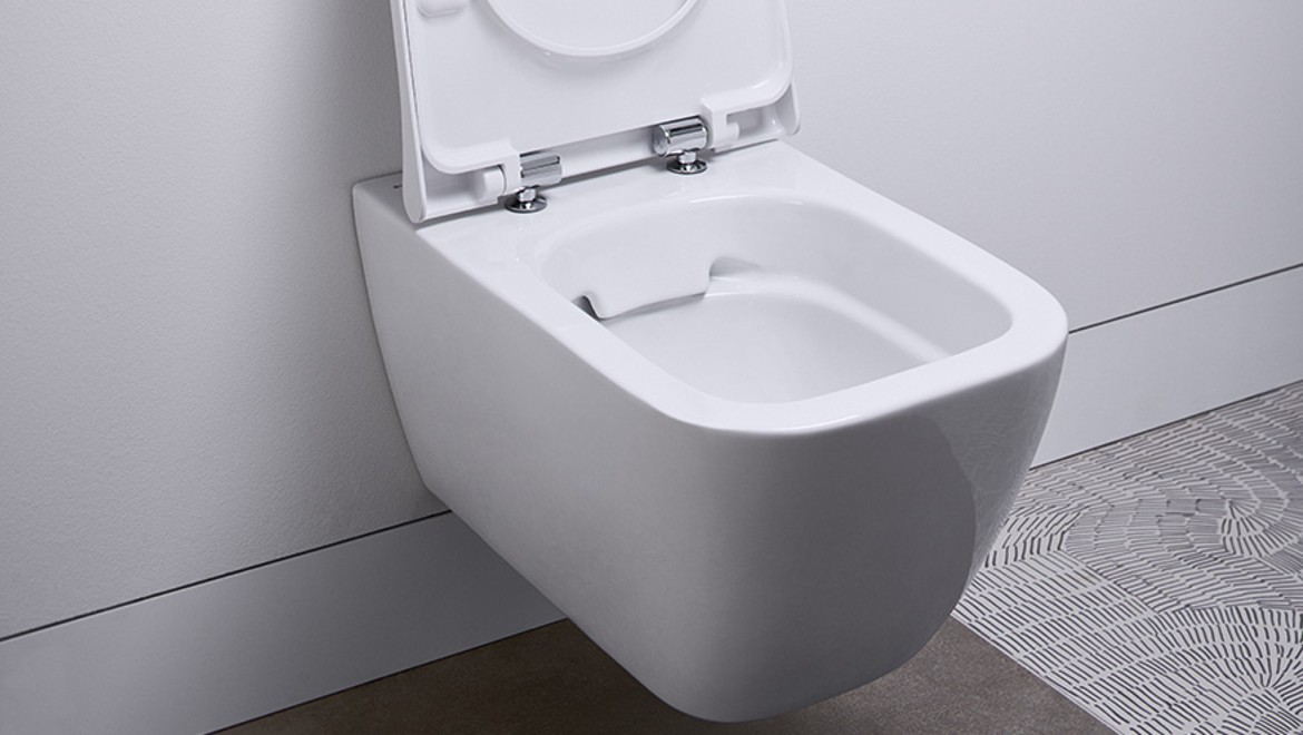 Geberit Smyle Wand-WC spülrandlos, geöffnet Geberit Smyle Wand-WC spülrandlos, geöffnet