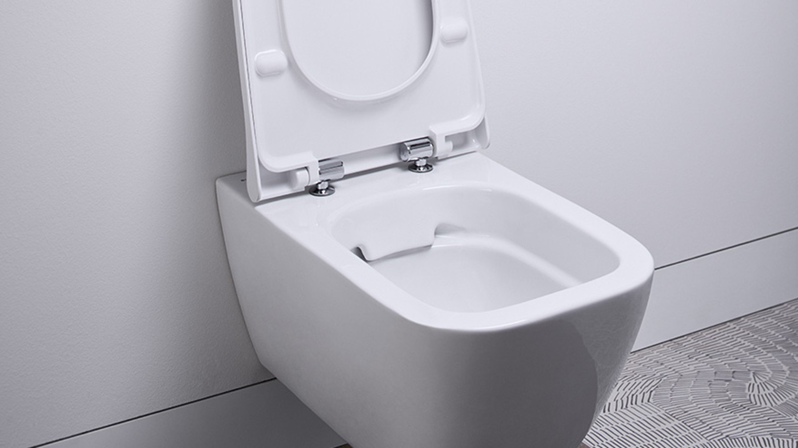 Geberit Smyle Wand-WC spülrandlos, geöffnet Geberit Smyle Wand-WC spülrandlos, geöffnet