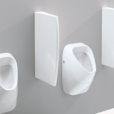 Geberit Trennwand aus Sanitärkeramik mit verdeckten Befestigungen Geberit Trennwand aus Sanitärkeramik mit verdeckten Befestigungen