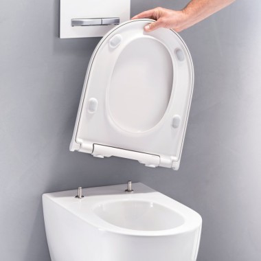 Gebreit ONE WC mit abnehmbarem Deckel und Sitzring