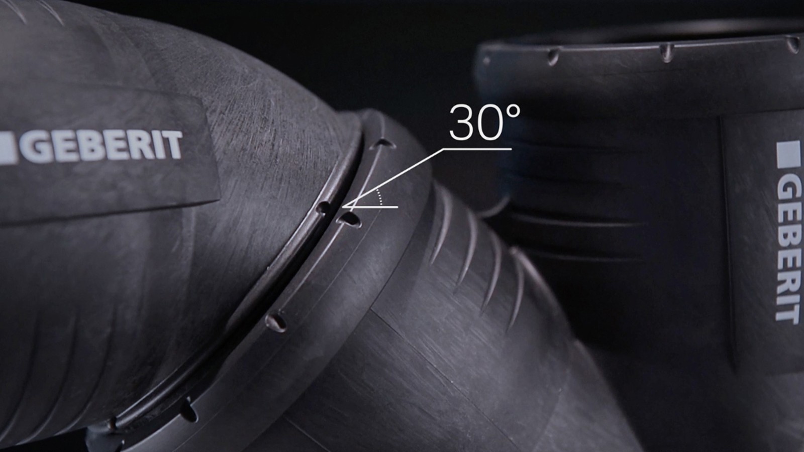 30°-Markierungen an den Geberit Silent-Pro-Formteilen 30°-Markierungen an den Geberit Silent-Pro-Formteilen